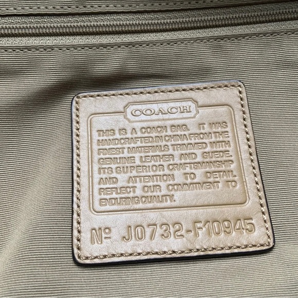 Coach Tan Monogram And Suede Leather Handbag No. J0732-F10945 - Picture 10 of 12